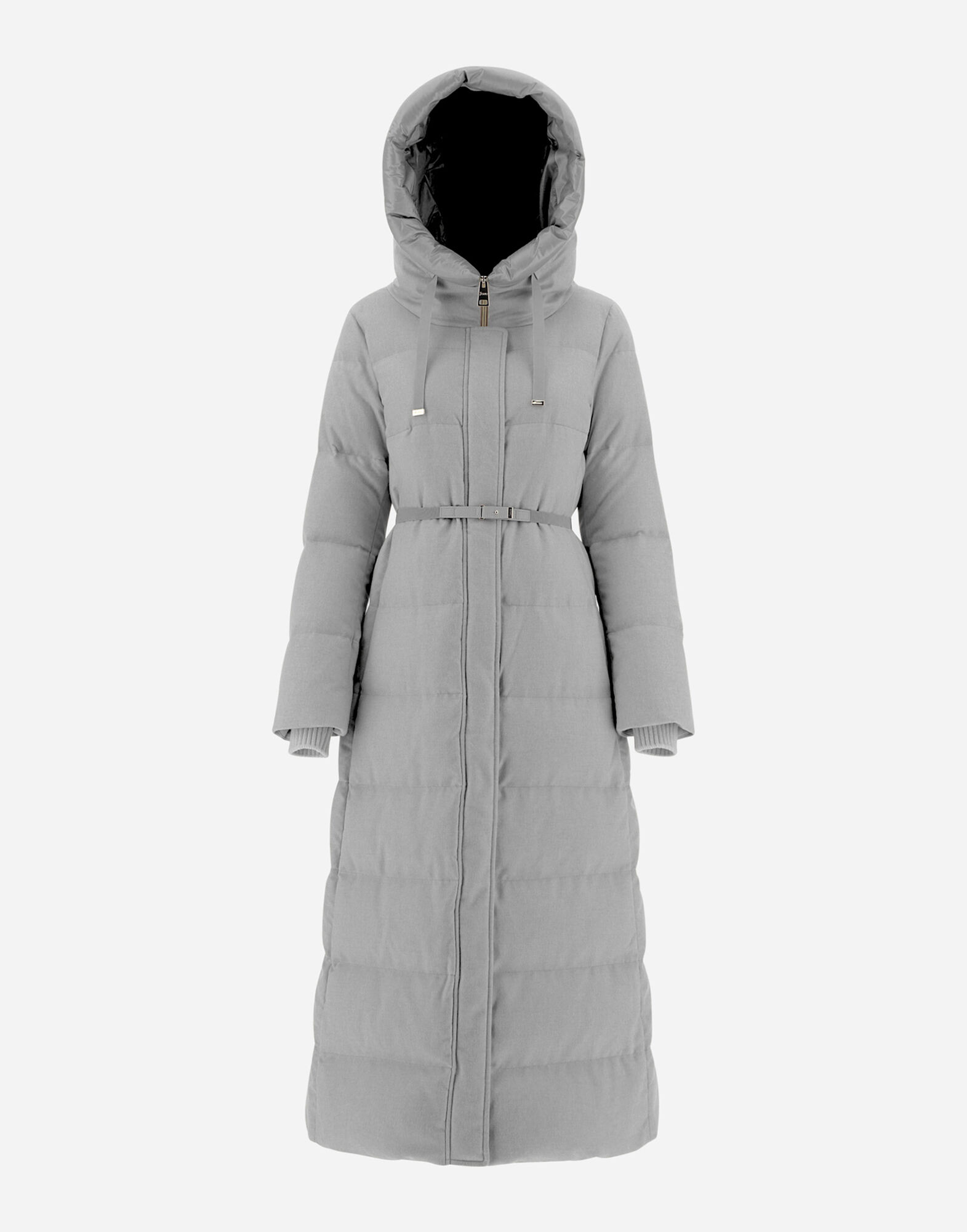 CASHMERE SILK LONG BELTED PARKA in 