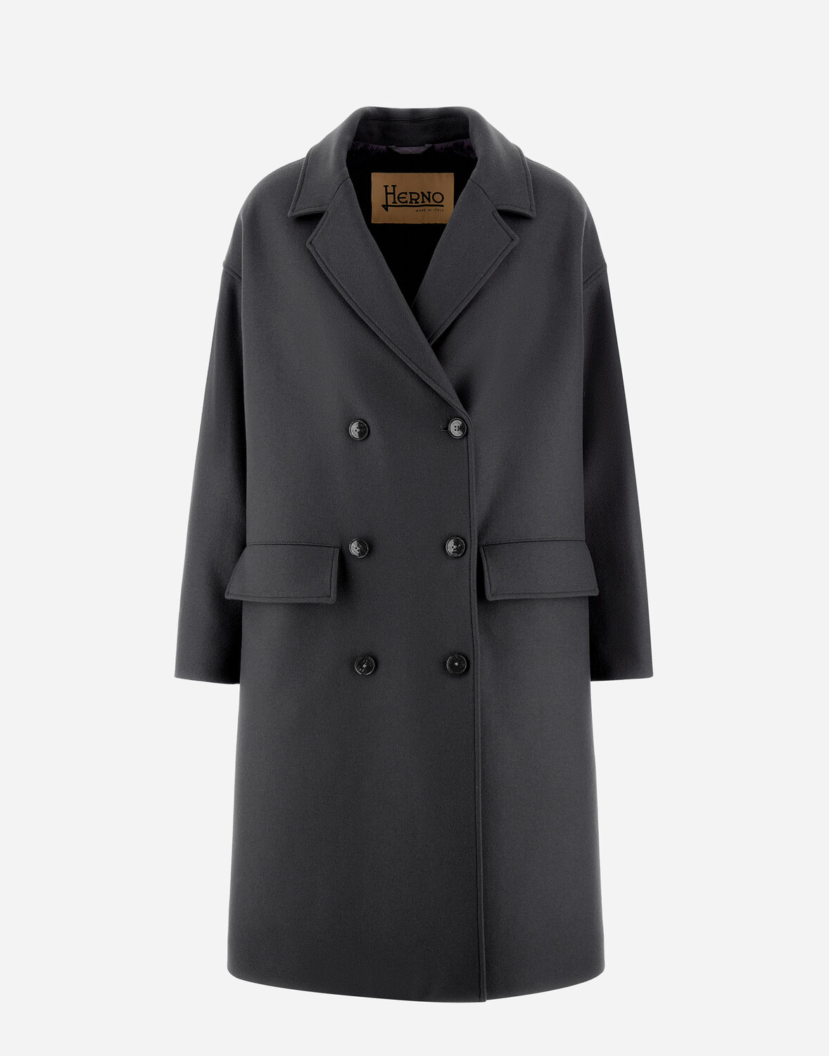 HERNO COAT IN WOOL TEXTURE AND ECOAGE 