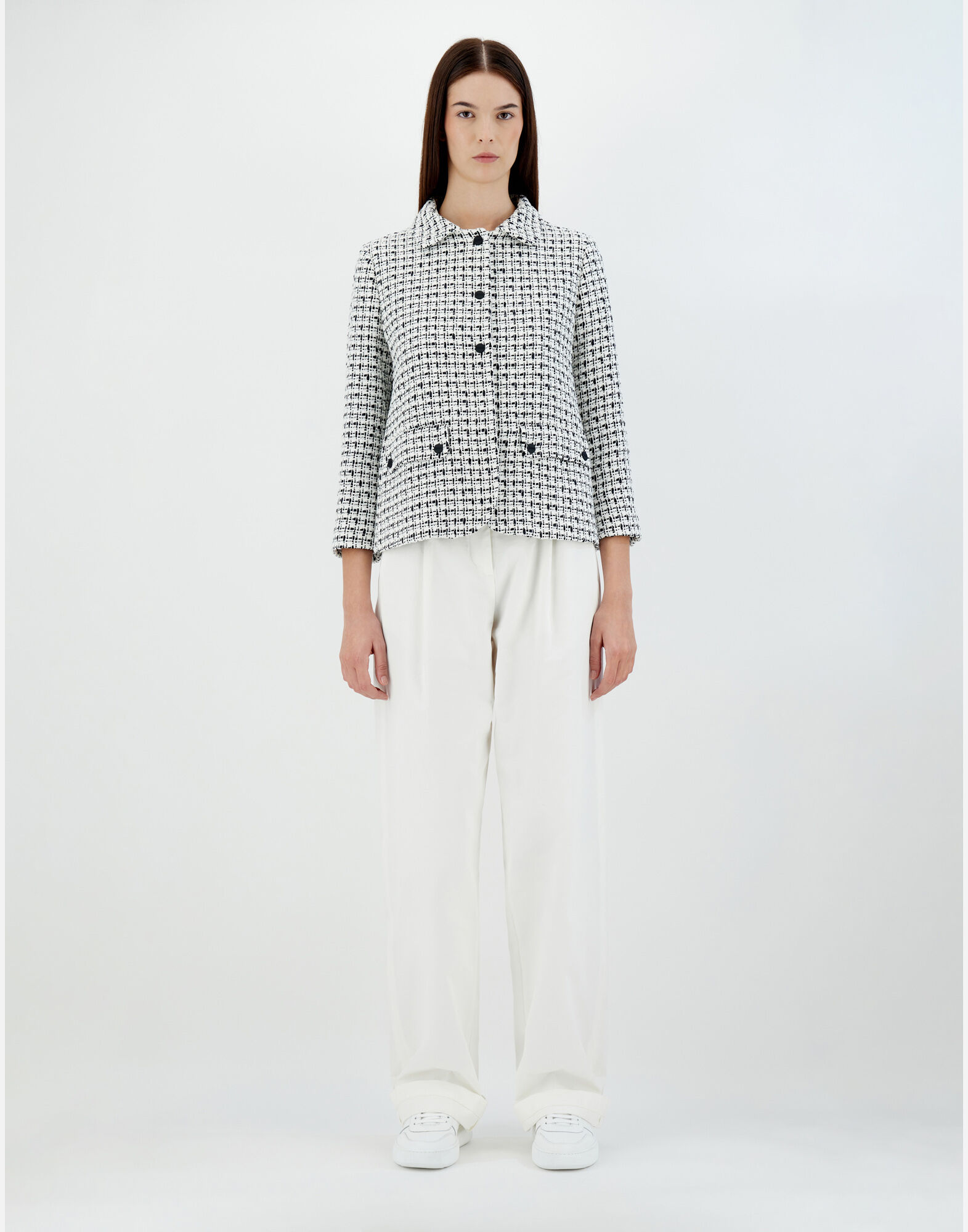 RANDEBOO（ランデブー）の「Classic tweed jacket（ノーカラー