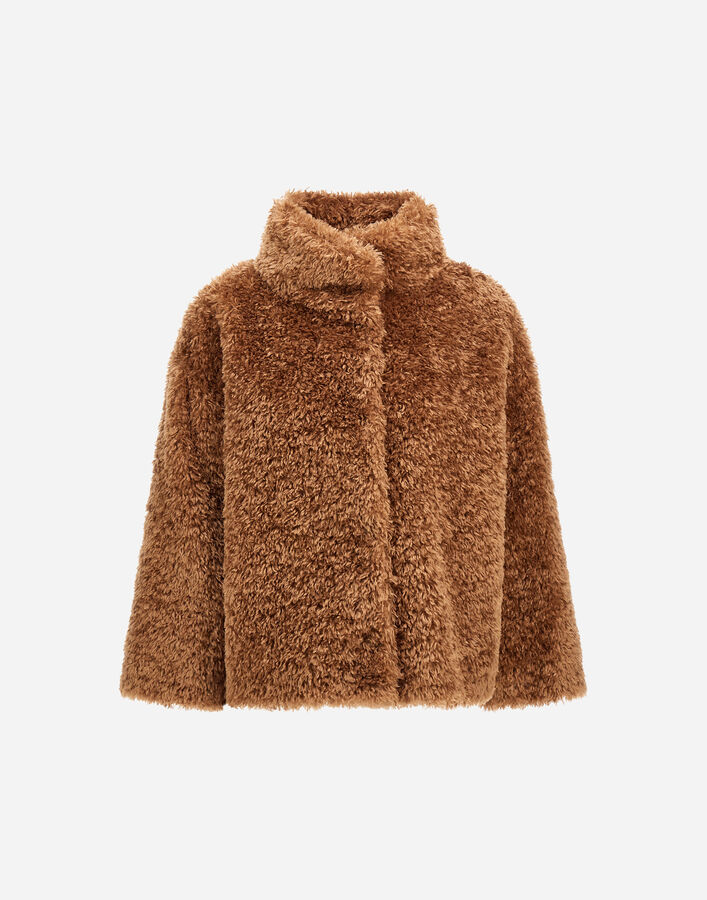 Herno CURLY-EFFECT FUR-TOUCH SHORT JACKET Camel GC000608D124212157