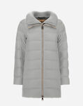 Herno A-SHAPE CASHMERE SILK WITH KNITTED COLLAR Light Grey PI0379D38087M079410