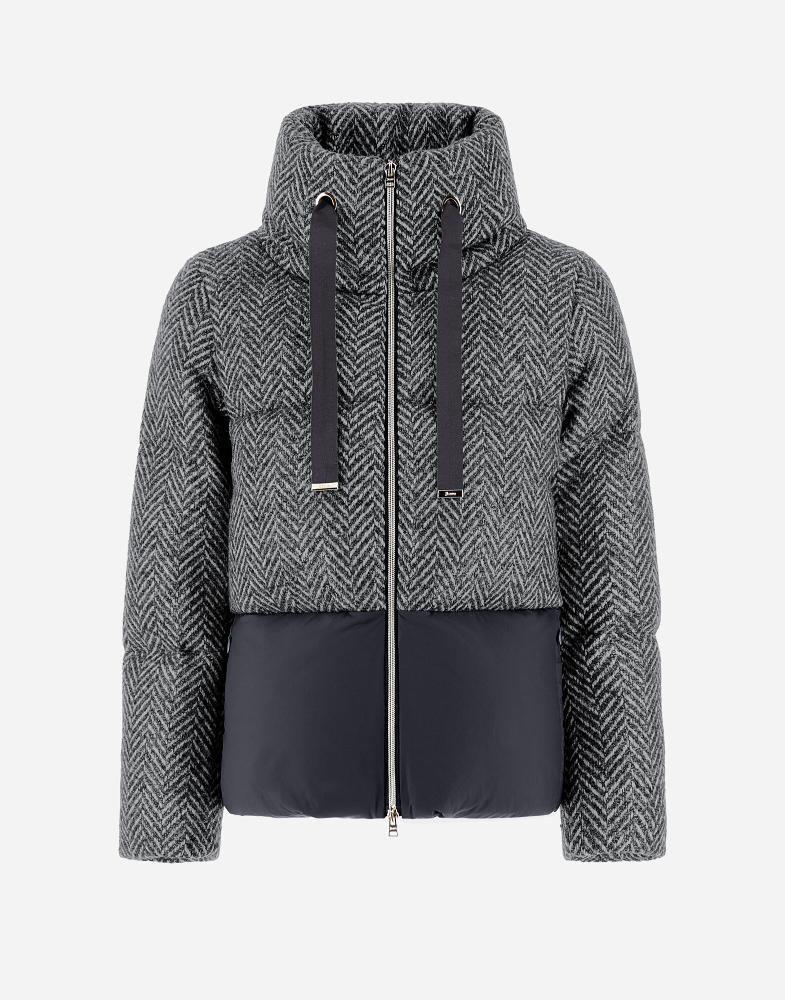 CAPE EN LAMINATED HERRINGBONE ET ECOAGE en Gris pour femme Herno