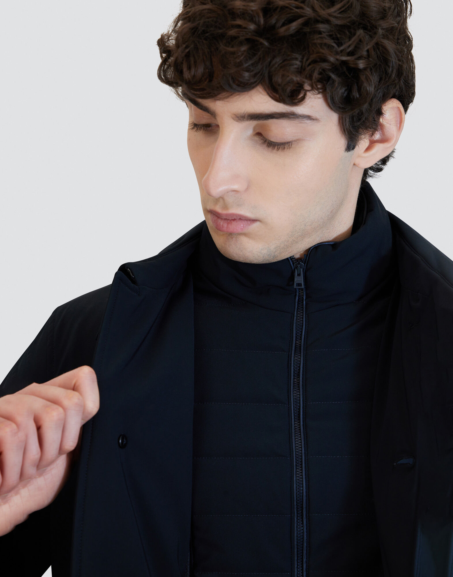 メンズ ワシントン レインコート ネイビーブルー | Herno® (ヘルノ)