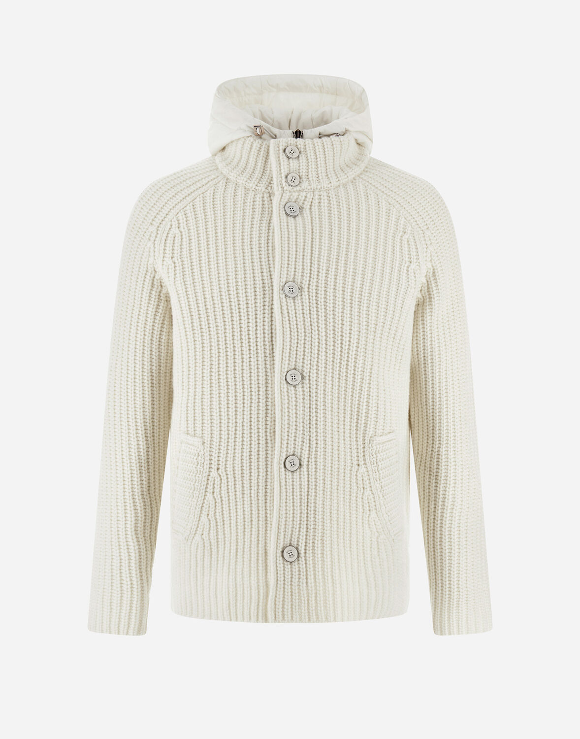 Herno Knitted Bomber Jacket In Cream