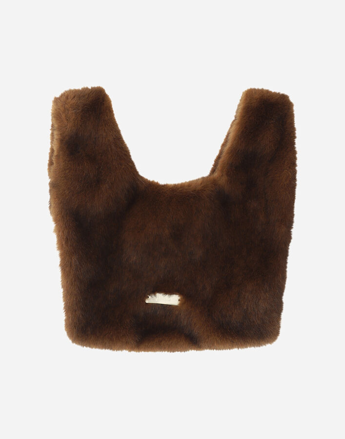 Herno MINK-EFFECT FUR-TOUCH BAG Dark Brown BAG00024D127398800