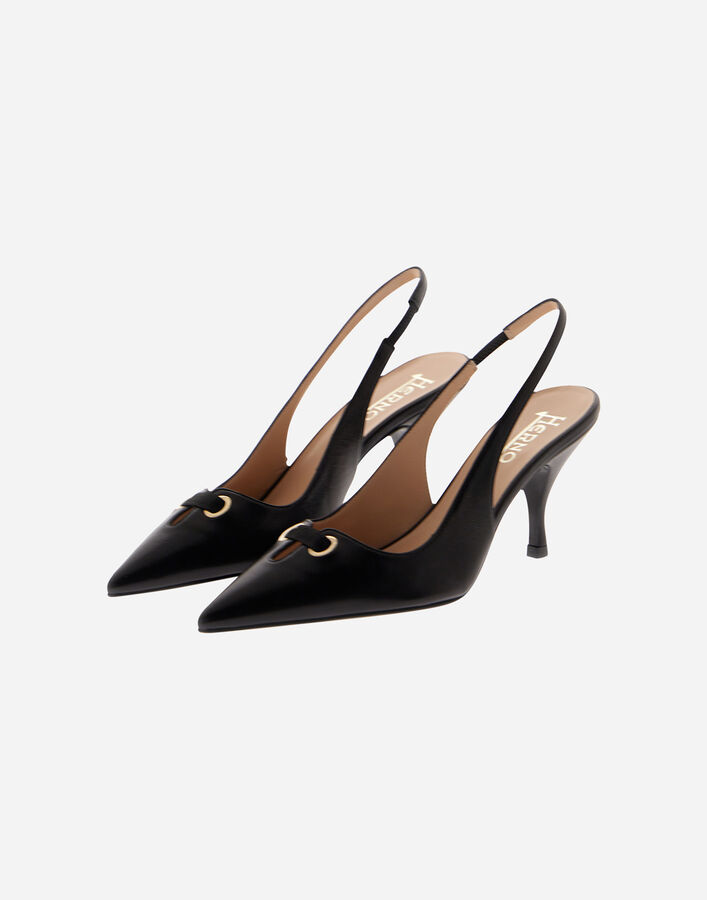 Herno SOFT LEATHER SLINGBACKS Black SH000056D181589300