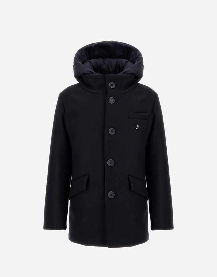 COAT IN ECOWOOL AND NYLON CHAMONIX Herno Herno COAT IN ECOWOOL AND NYLON CHAMONIX New Blue GC000028B333449202