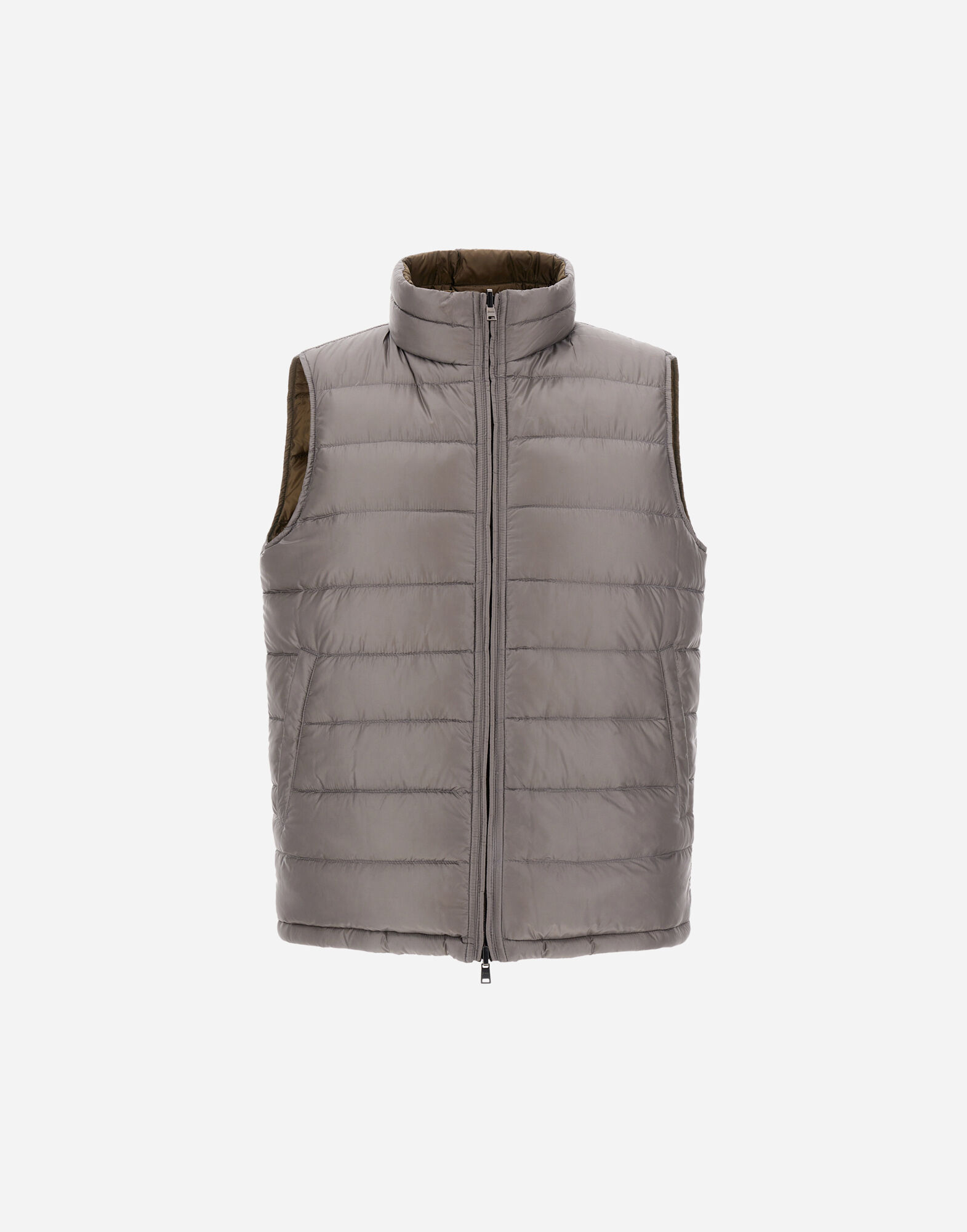 REVERSIBLE SLEEVELESS JACKET IN NYLON ULTRALIGHT in Military Light Grey for Men Herno