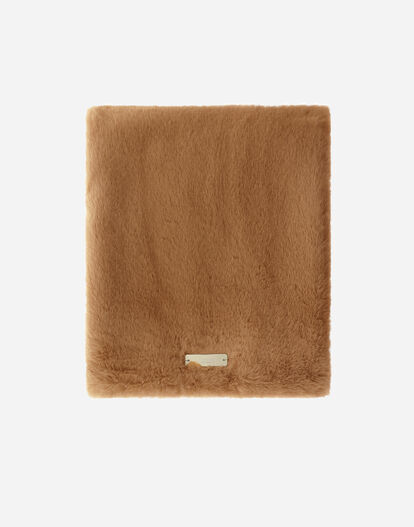 SCARF IN SOFT FAUX FUR AND NYLON ULTRALIGHT in Camel for Women  