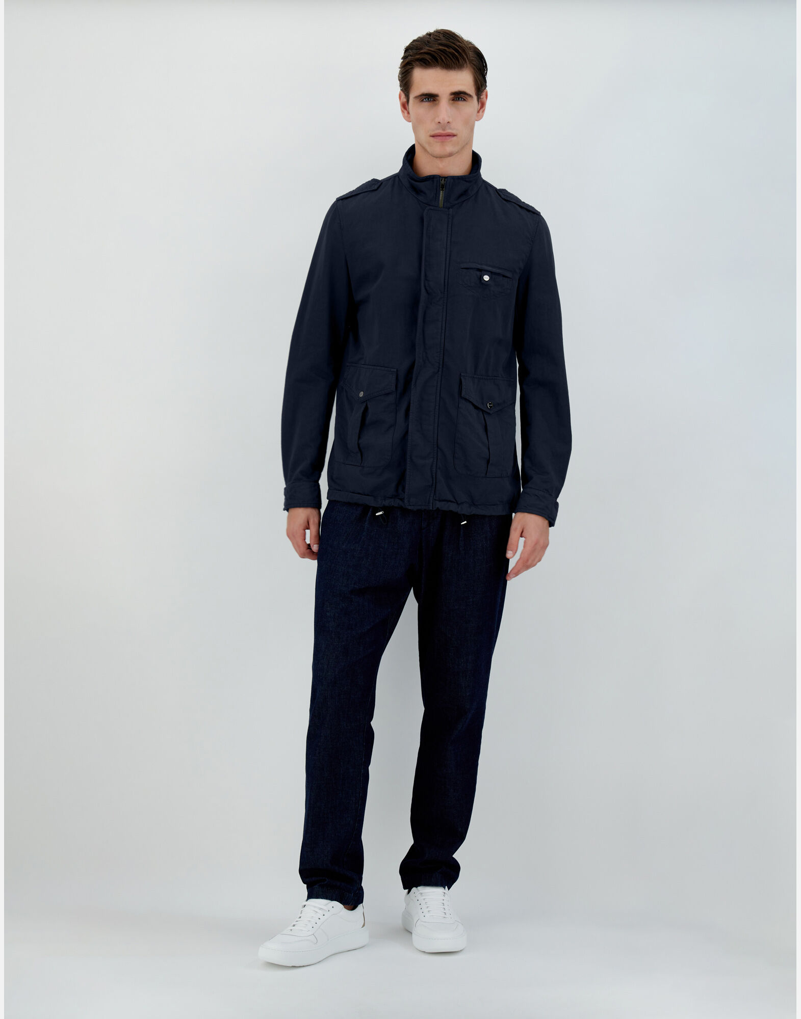 Garment dyed field jacket top