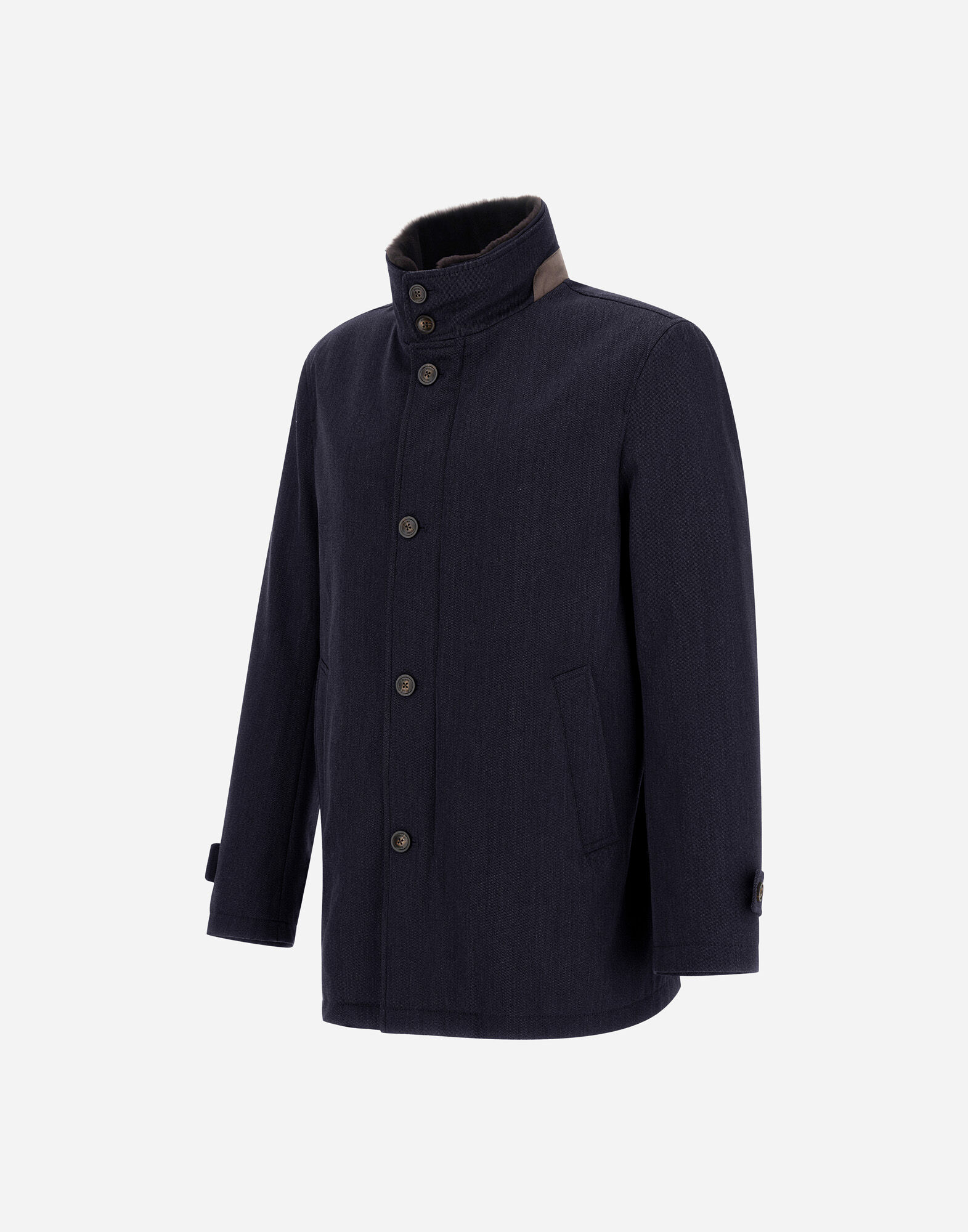 メンズ ファインウール ショートコート ネイビーブルー | Herno® (ヘルノ)
