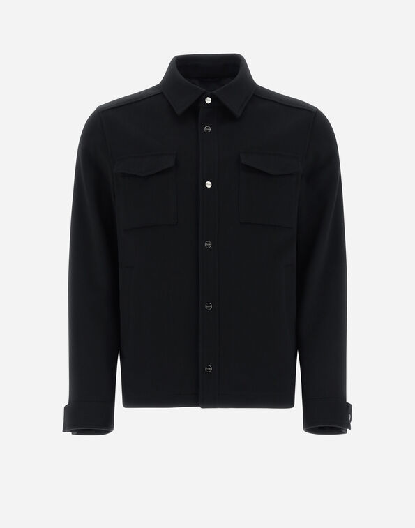 NEW WOOL CASHMERE SHACKET in Black for Men | Herno®