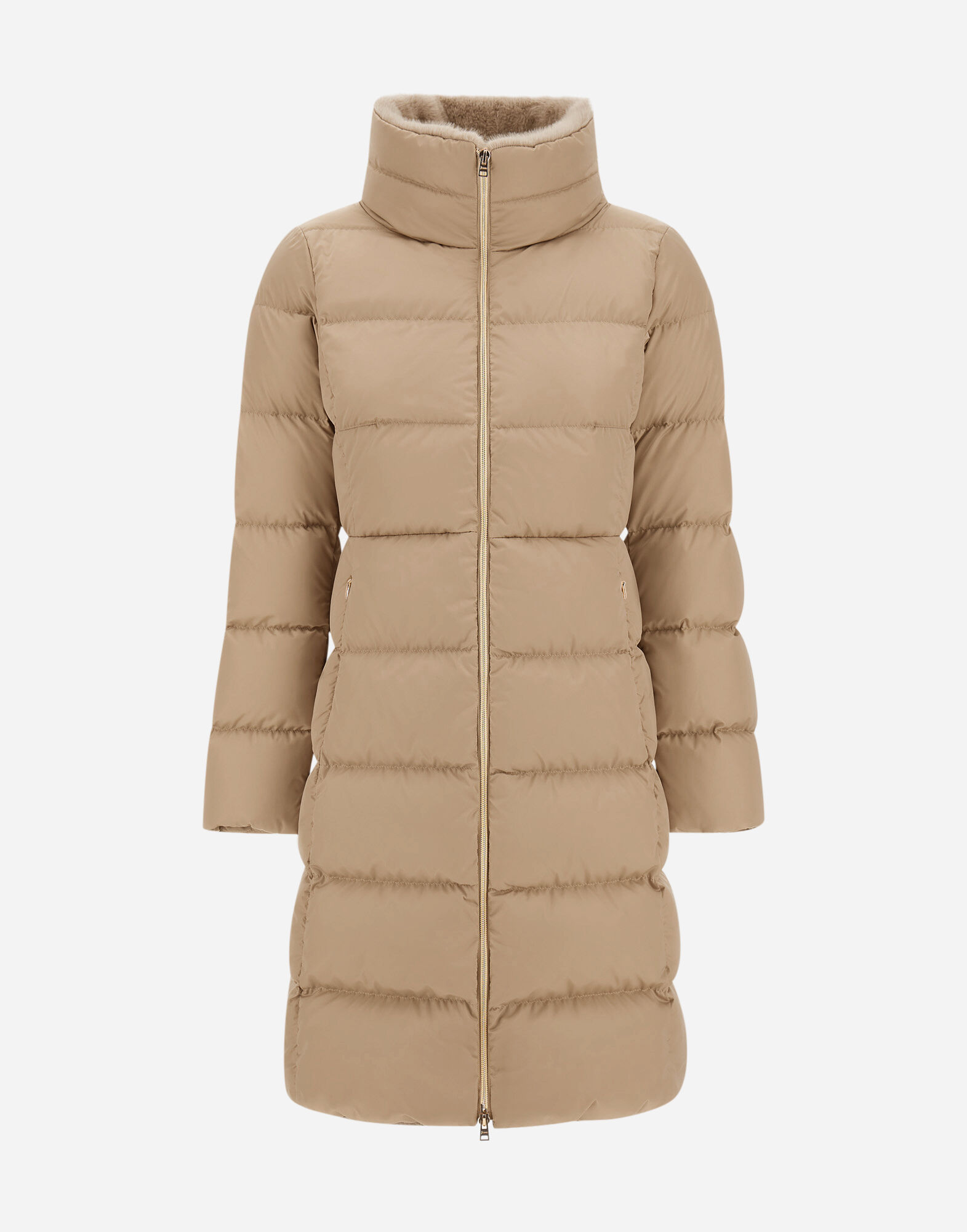 SATIN AND LADY ALTERNATIVE FUR LONG JACKET in Chantilly for Women