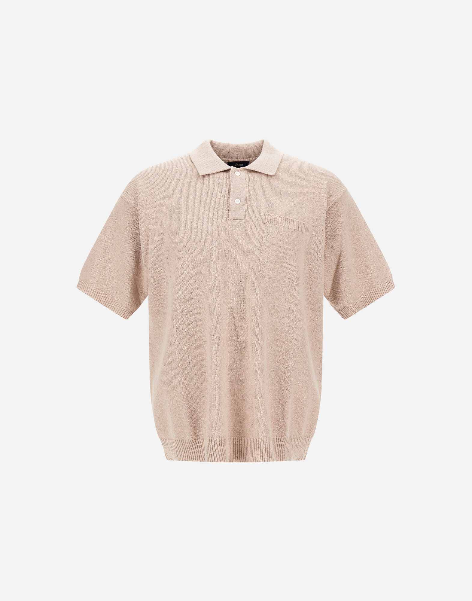 POLO SHIRT IN BOUCLÉ COTTON CASHMERE in Grey Pearl for Men | Herno®