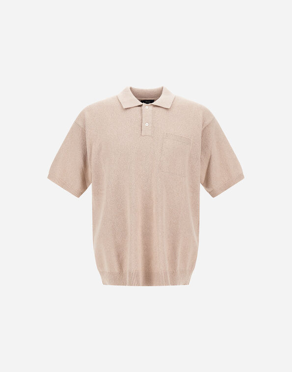 Herno POLO SHIRT IN BOUCL&Eacute; COTTON CASHMERE Grey Pearl MPL00012U721419403