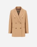Herno DOUBLE-BREASTED BLAZER IN FLUID WOOL Camel GA000310D334532157