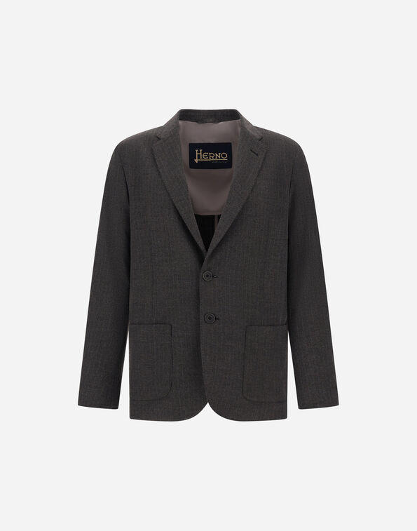 Herno TECHNICAL FABRIC BLAZER WITH PINSTRIPE PATTERN Iron BLZ00005U12935S9487