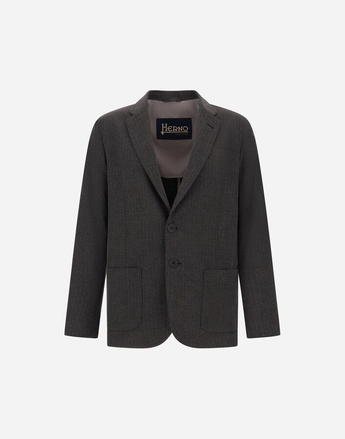 Herno TECHNICAL FABRIC BLAZER WITH PINSTRIPE PATTERN Iron BLZ00005U12935S9487