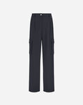 Herno CARGO TROUSERS IN FLUID WOOL Iron PT000179D334539487