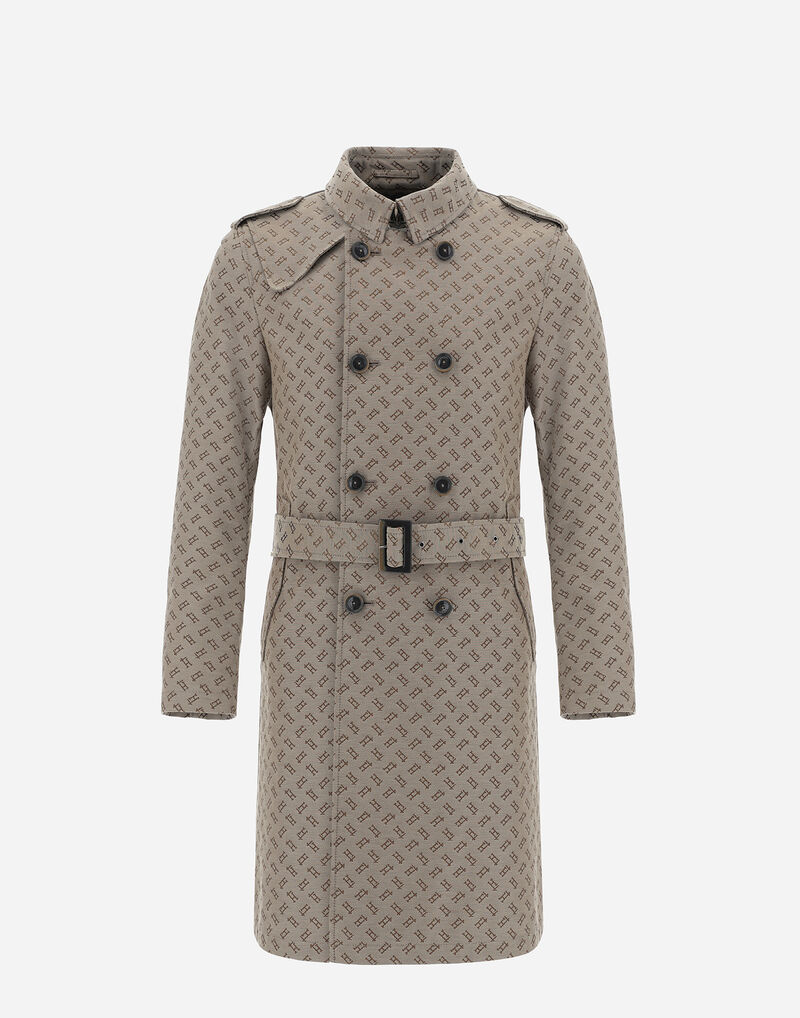 MONOGRAM CANVAS TRENCH COAT Herno