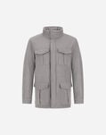 Herno RESORT FIELD JACKET IN MELANGE SUEDE EFFECT Light Grey FI00020UR12729S9406