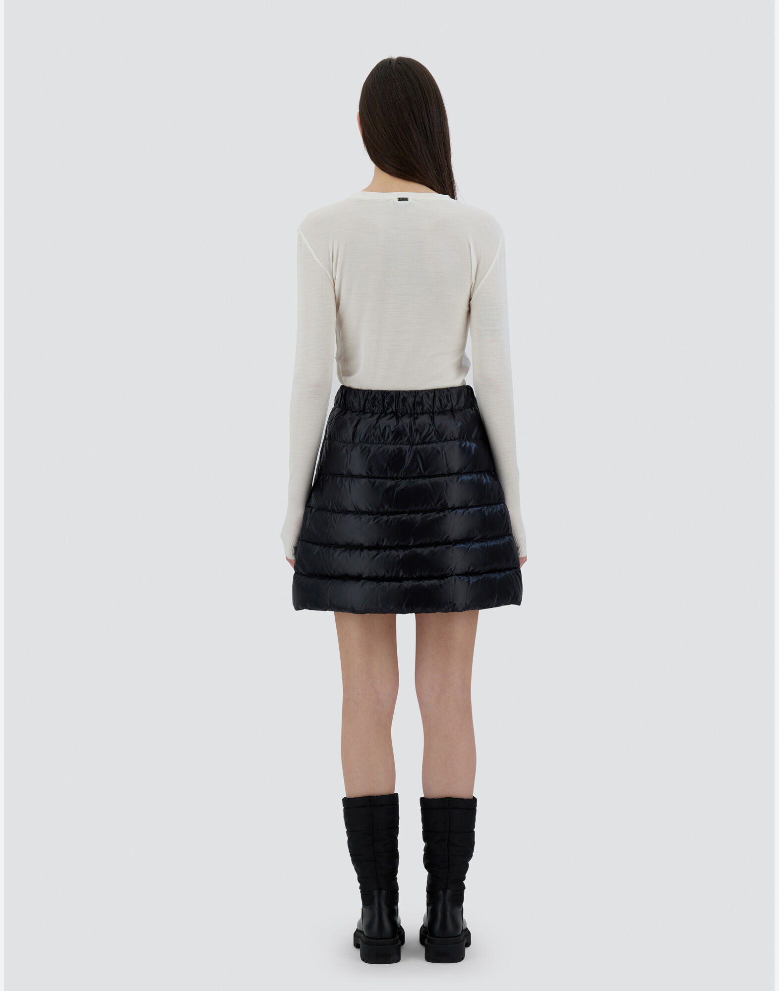 GONNA MINI IN NYLON ULTRALIGHT in Nero da Donna Herno