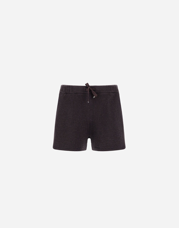 Herno RESORT SHORTS IN COTTON FLEECE AND LUREX Dark Brown JPT0001DR500888800