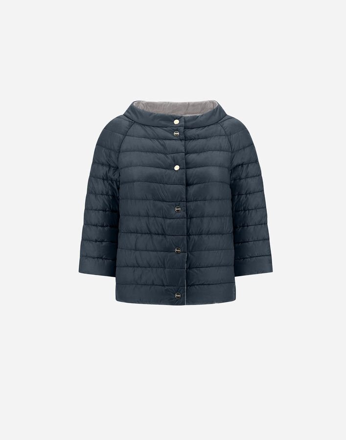 Herno REVERSIBLE CAPE NYLON ULTRALIGHT Blue Grey PI0769D12017Z9294