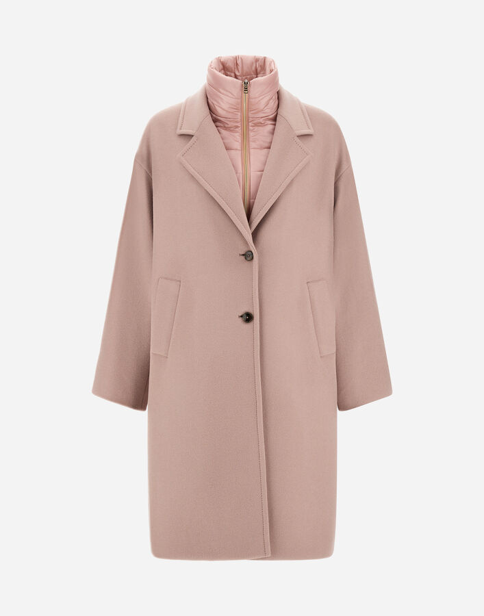 Herno COAT IN VELOUR WOOL CLOTH AND NYLON ULTRALIGHT Pink CA000594D334774135
