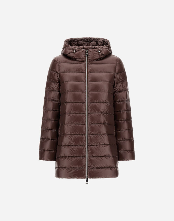 Herno RESORT A-SHAPE JACKET IN NYLON ULTRALIGHT Dark Chocolate PI00133DR12017Z8810