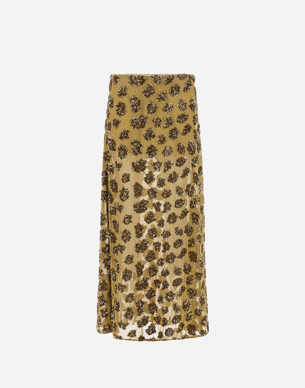 Herno SEQUINNED MESH SKIRT Military Green GN000126D129767745