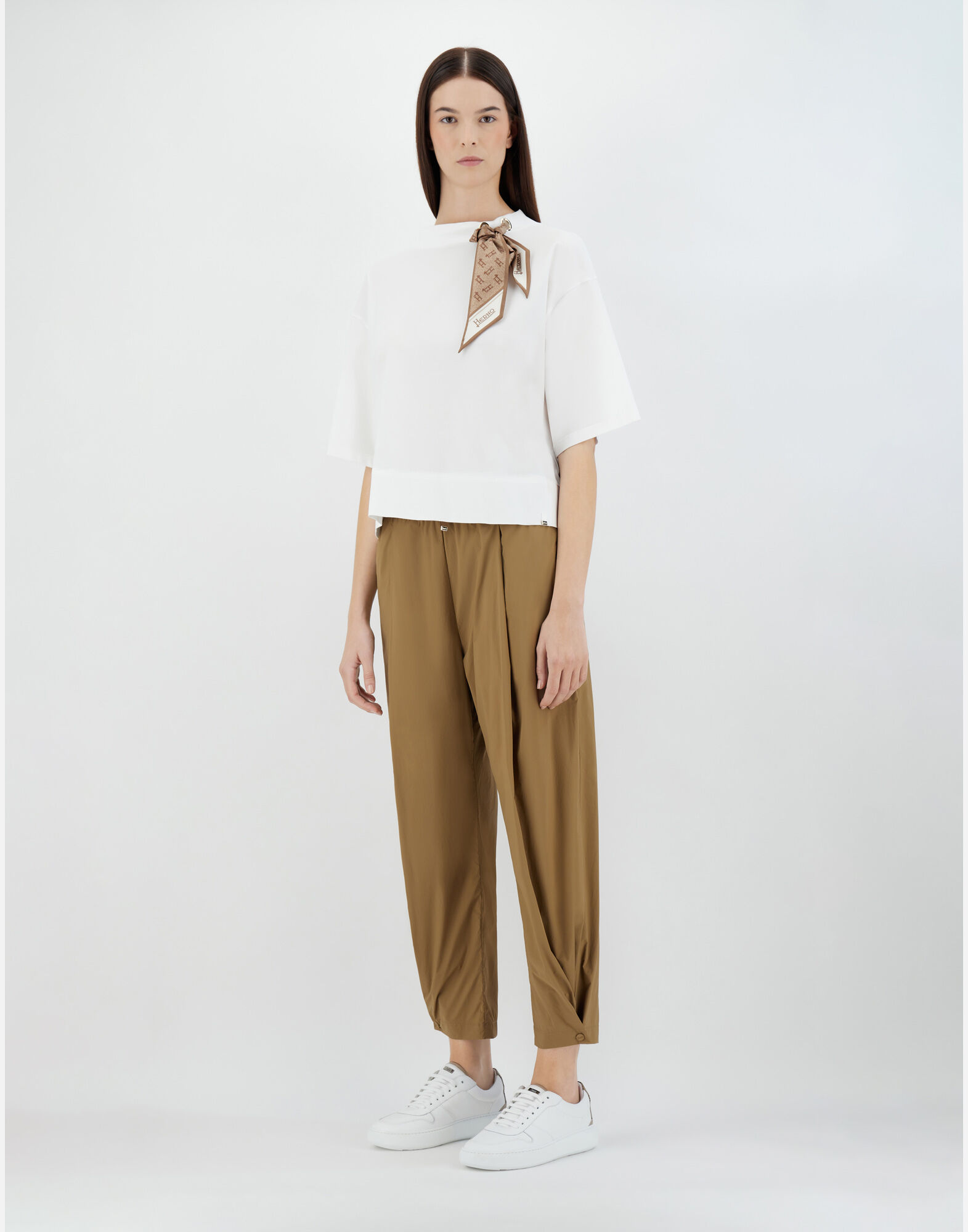 レディース BLUSA DONNA CON FOULARD AL COLLO ホワイト | Herno