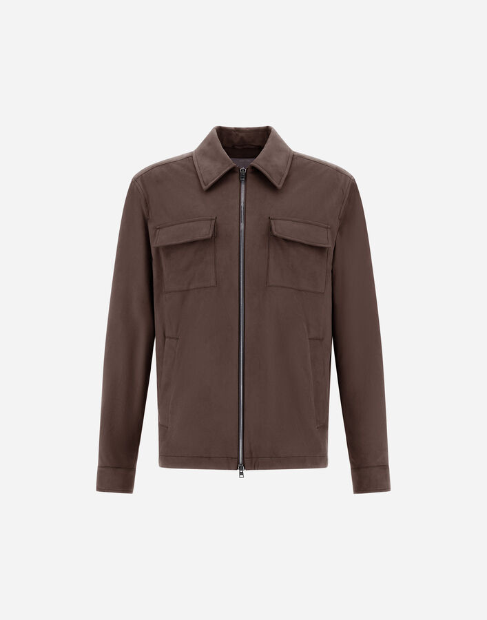 Herno RESORT OVERSHIRT IN SUEDE-EFFECT MICROFIBRE Dark Brown GI00100UR124548993