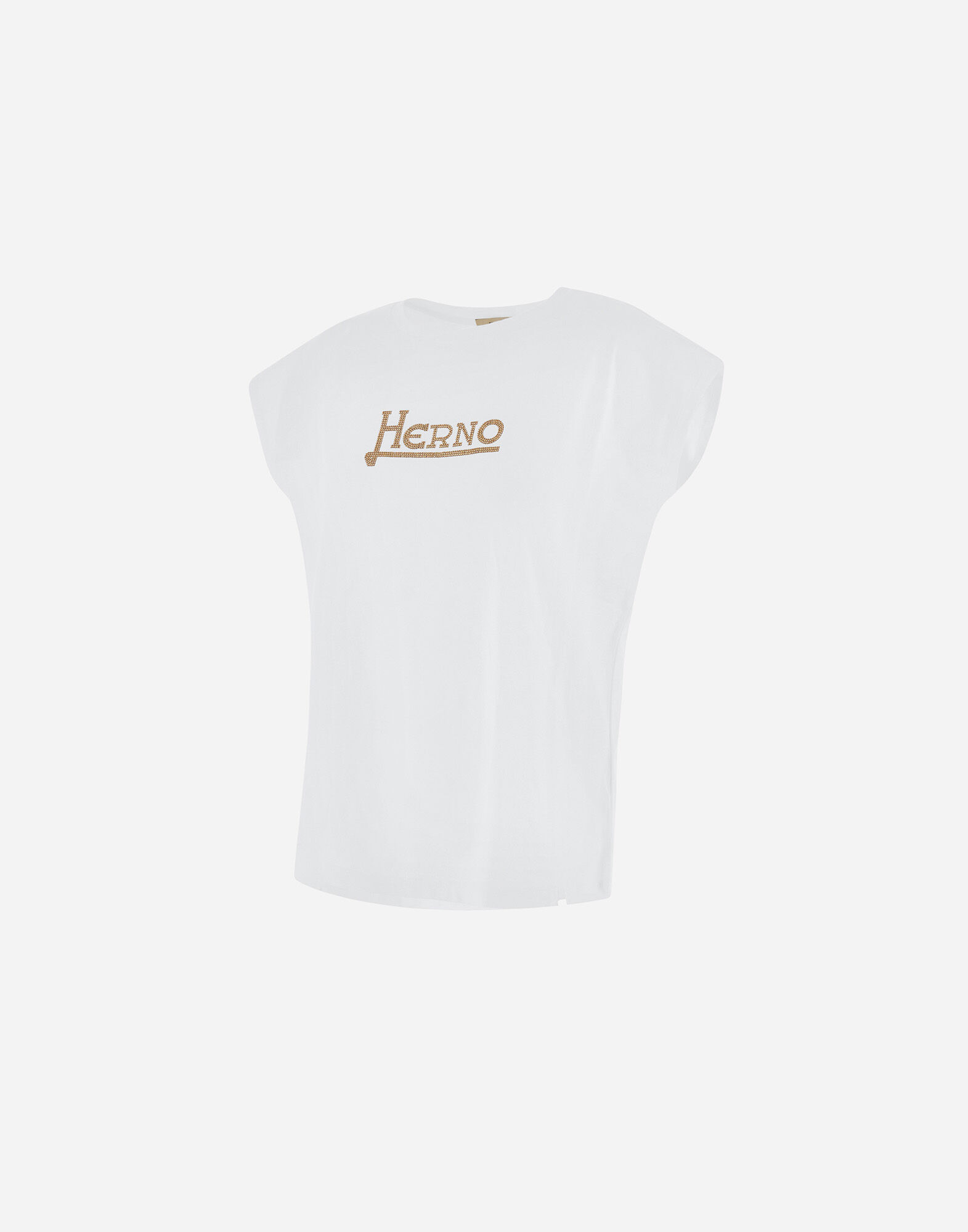 T-SHIRT IN INTERLOCK JERSEY in White/Brown for Women | Herno® T-SHIRT IN INTERLOCK JERSEY in White/Brown for Women | Herno®