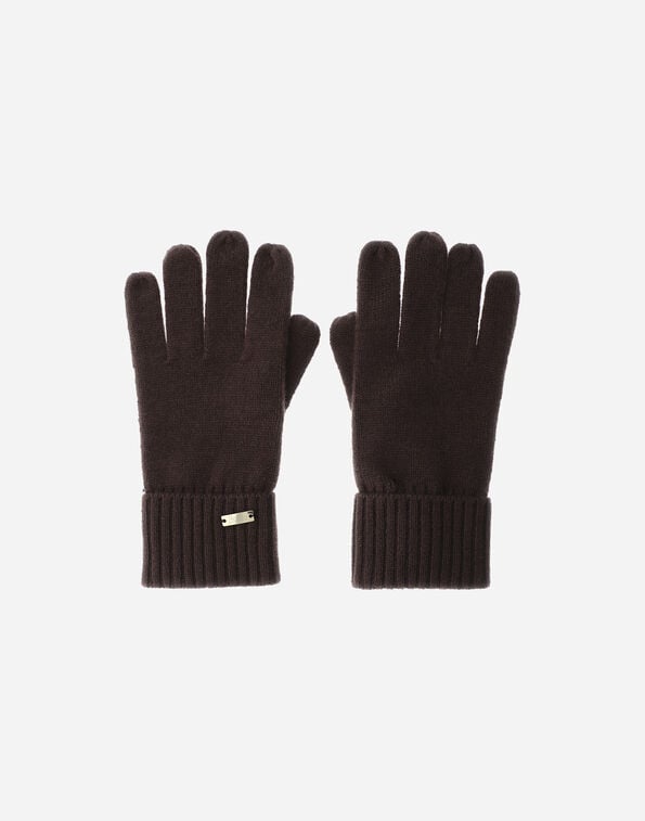 Herno STOCKING-STITCH CASHMERE GLOVES Dark Chocolate GUA00004D710478810