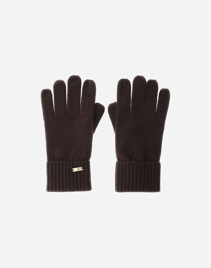 Herno STOCKING-STITCH CASHMERE GLOVES Dark Chocolate GUA00004D710478810