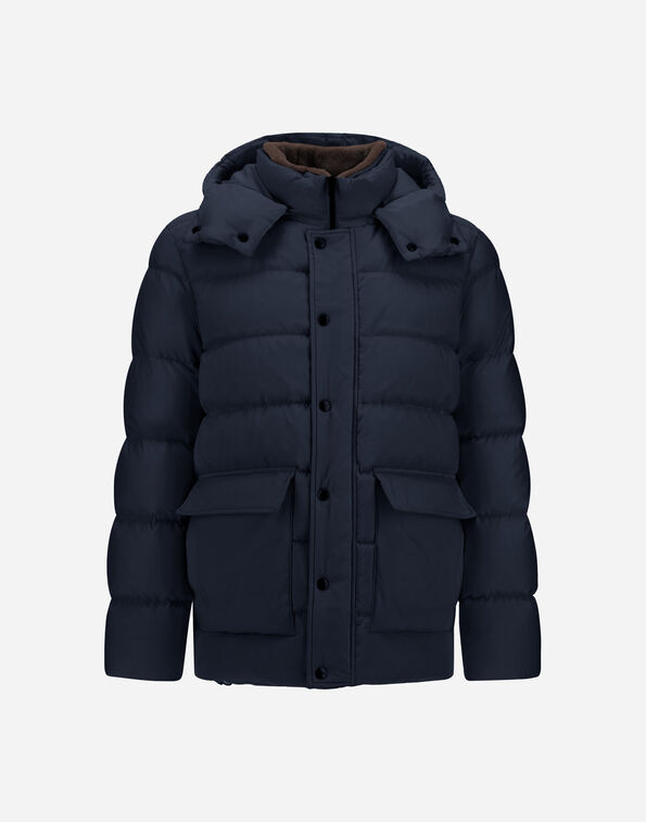 Herno PARKA IN SUPER-MATT TECHNICAL FABRIC WITH MONOGRAM Navy Blue PI001402U12414Z9200