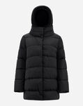 Herno SATIN AND LADY FAUX FUR A-LINE JACKET Black PI001753D121709300