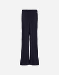 Herno TROUSERS IN RIBBED & BRAIDED MERINO WOOL Dark Blue PT000173D703059290