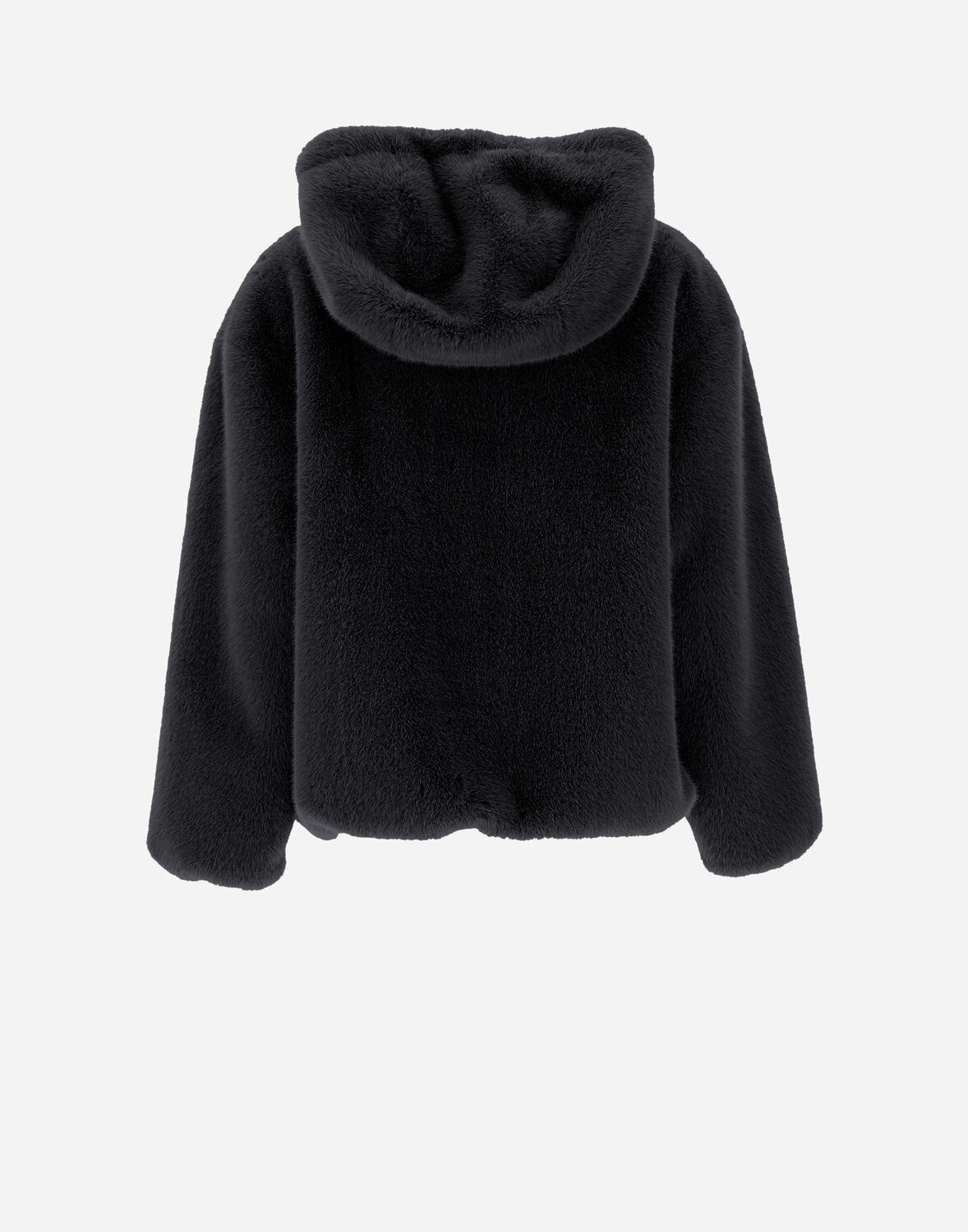 Herno Bomber Soft Faux Fur In Black