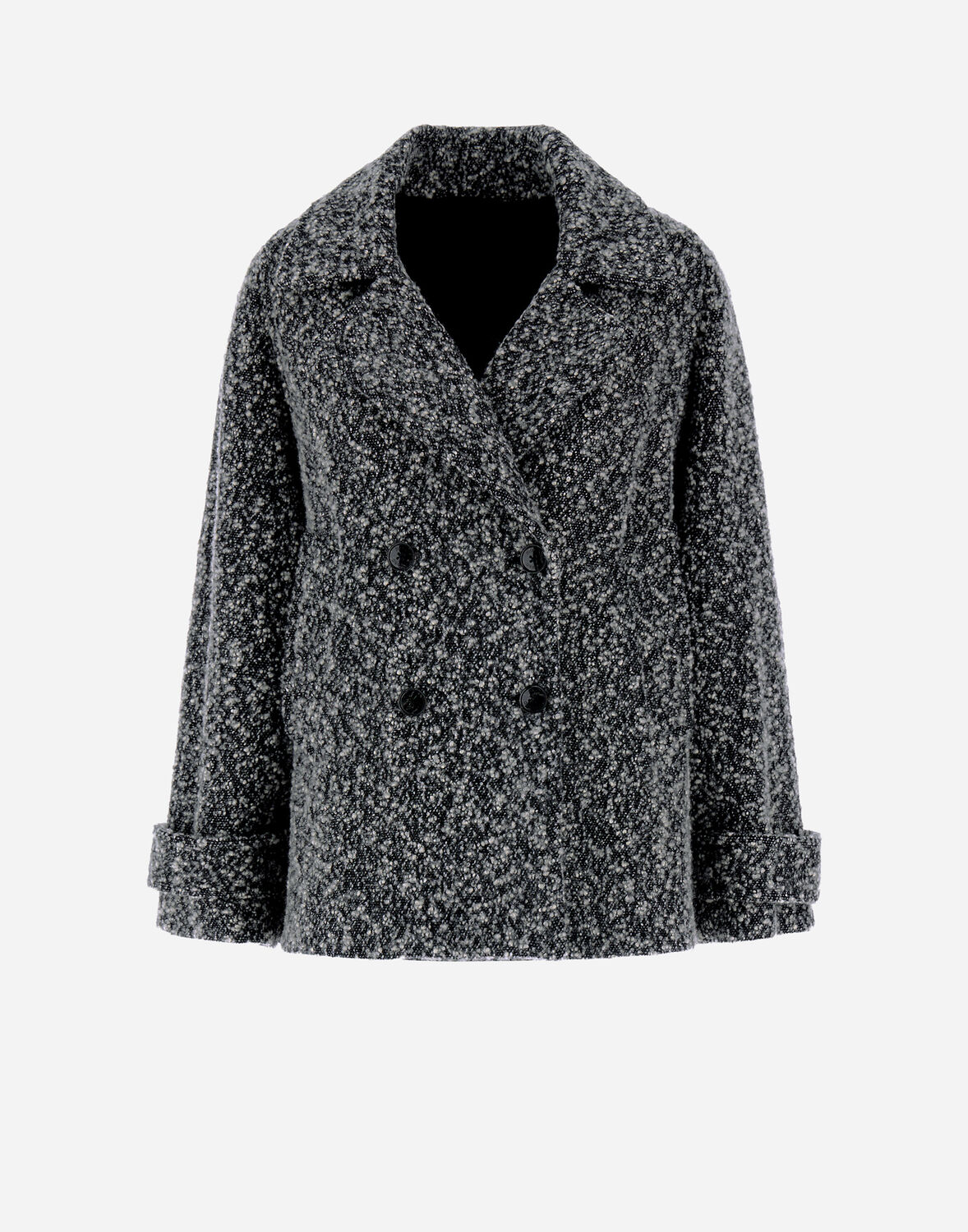 Herno フィーリング ブークレウール ピーコート In Black