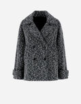 Herno PEA COAT IN FEELING BOUCLÉ WOOL Black CA000541D33433R9311