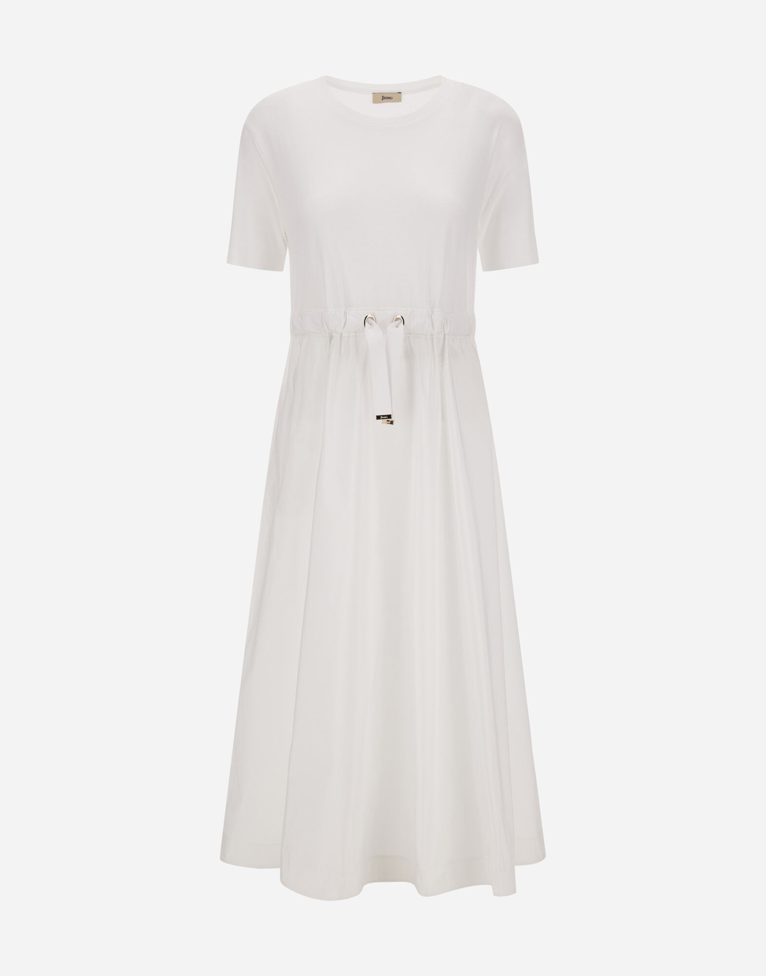 レディース DRESS IN GLAM KNIT EFFECT AND TECHNO TAFFETA ホワイト