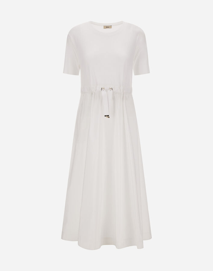Herno DRESS IN GLAM KNIT EFFECT AND TECHNO TAFFETA White AB000032D520561000