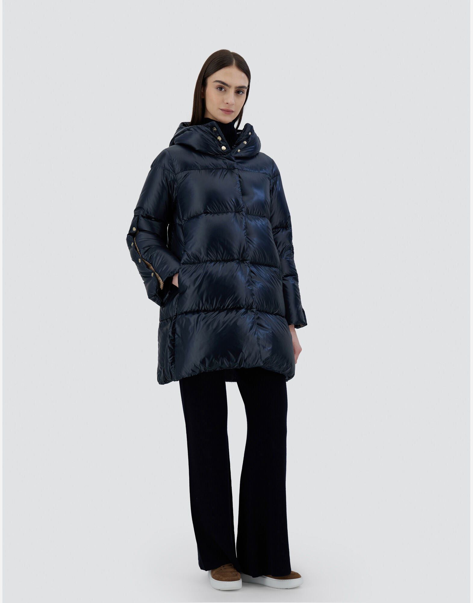 A LINE JACKET IN NYLON ULTRALIGHT in Navy Blue for Women Herno