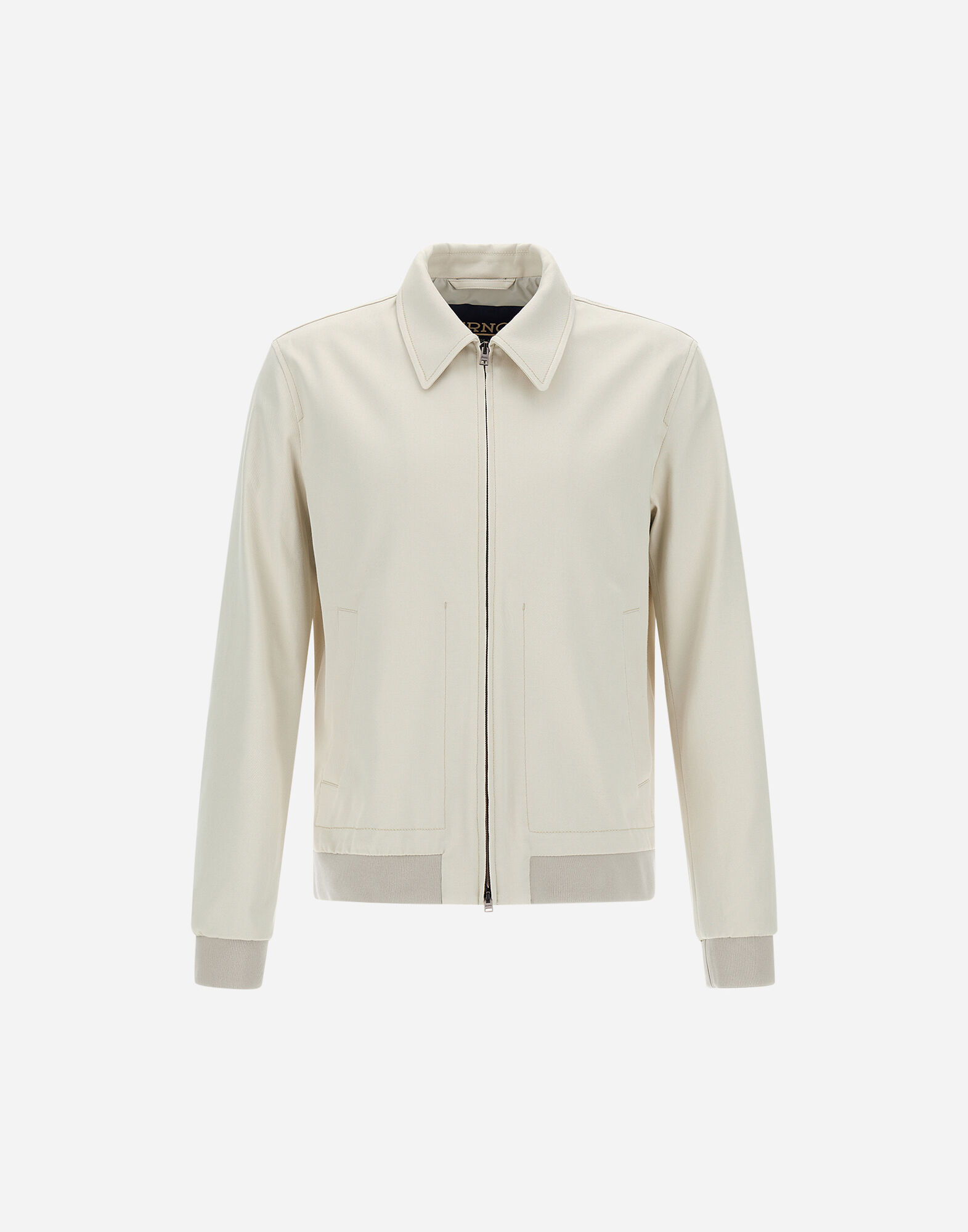 DIAGONAL COTTON BOMBER JACKET in Cream for Men | Herno®