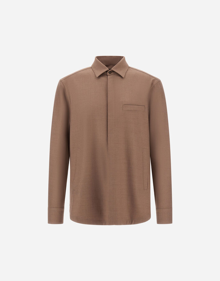 Herno WOOL GABARDINE SHIRT Light Taupe OS000001U334532600