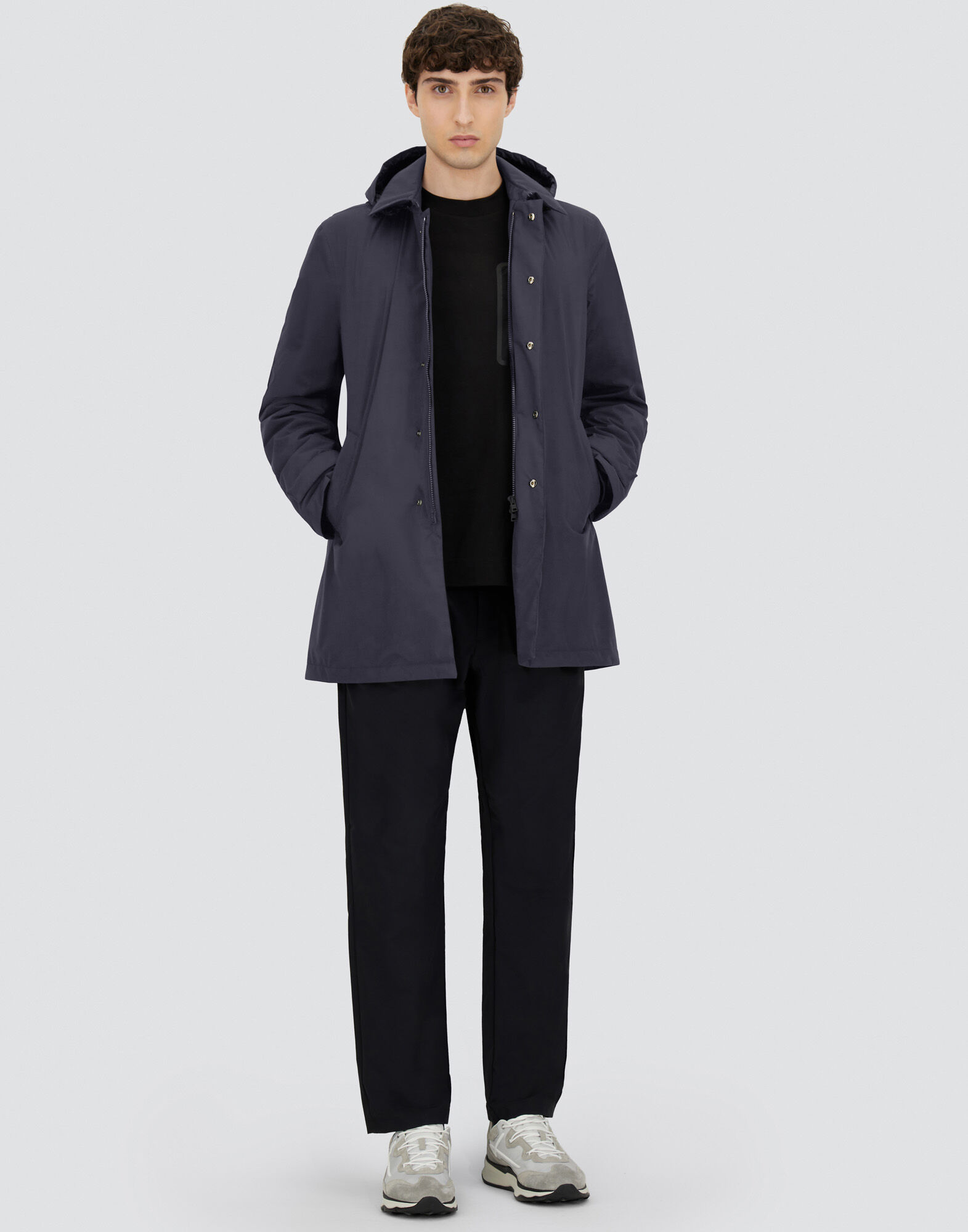 専用! HERNO他2点 メンズ LONG PARKA IN 2-LAYER WINDSTOPPER ブルー | Herno