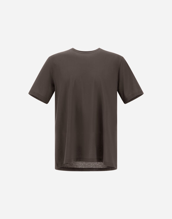 Herno JERSEY CREPE T-SHIRT Brown JG000166U520058800