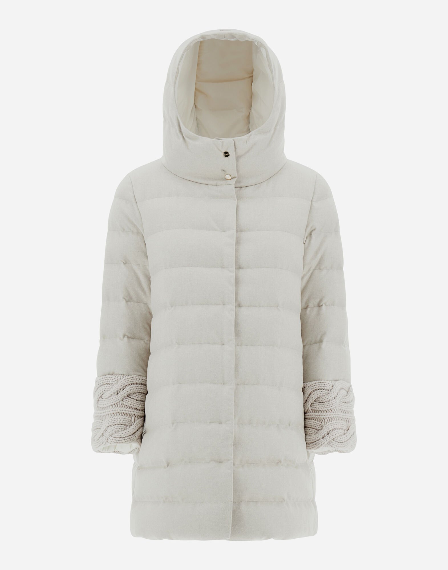 Silk silk fur hood padded jacket top